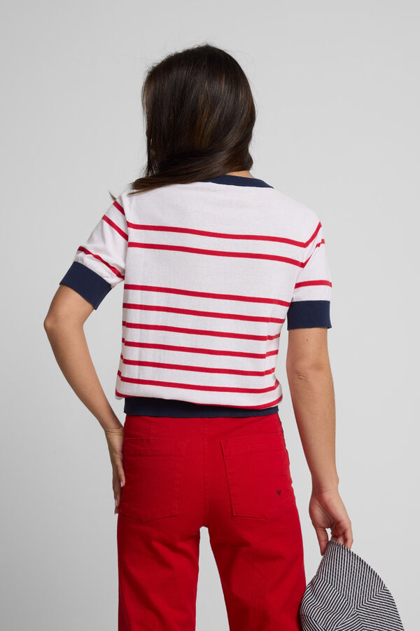 Silbon Camiseta punto silbon rayas Rojo