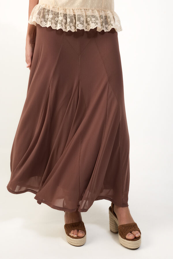 Slowlove Falda de tul el&aacute;stico Dark brown