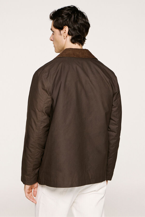 Selected Blus&atilde;o de gola de veludo cotel&ecirc; 100% algod&atilde;o org&acirc;nico  Castanho