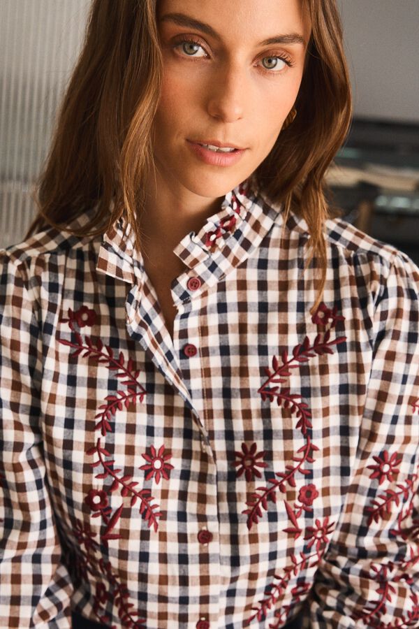 Pol&iacute;n Et Moi Camisa aos quadrados Margaux Castanho