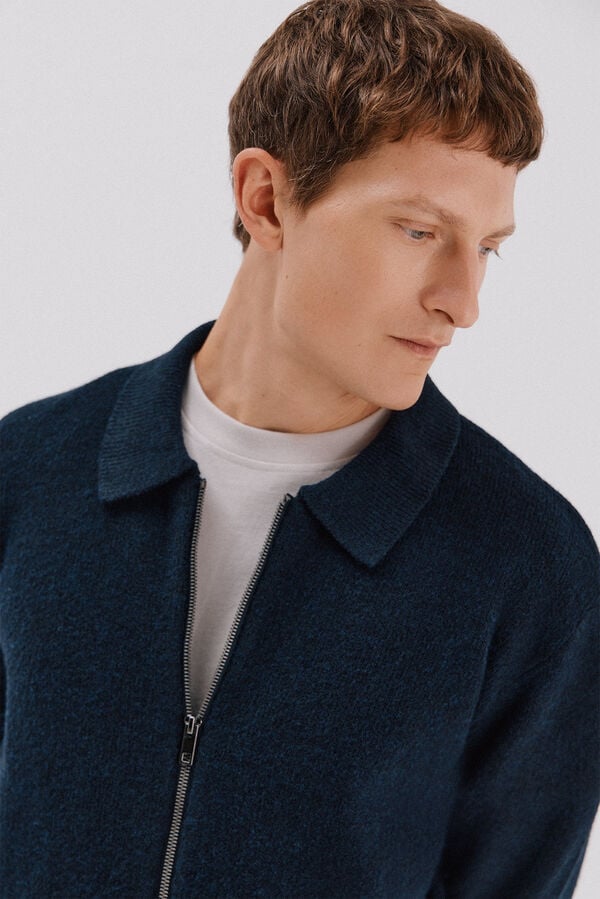 Cortefiel Textured knit jersey-knit  Navy