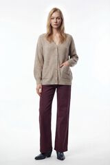 Vila Casaco de malha de malha malha Castanho