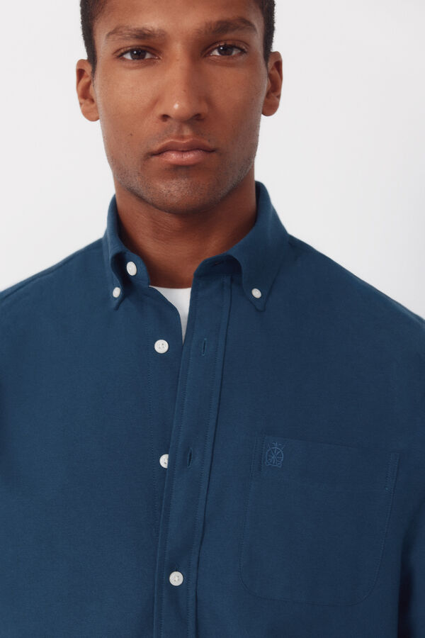 Cortefiel Plain Oxford shirt Blue