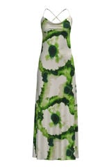 Object Vestido de alças de cetim Verde