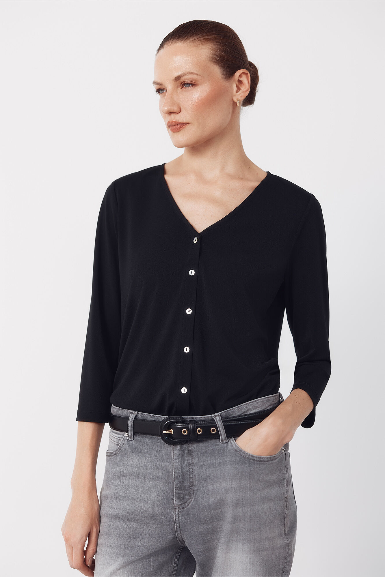 Cortefiel V- neckline top with buttons