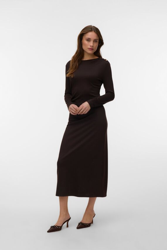 Vestido midi con botones