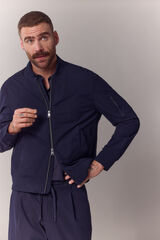 OOTO Blus&atilde;o bomber t&eacute;cnico Azul