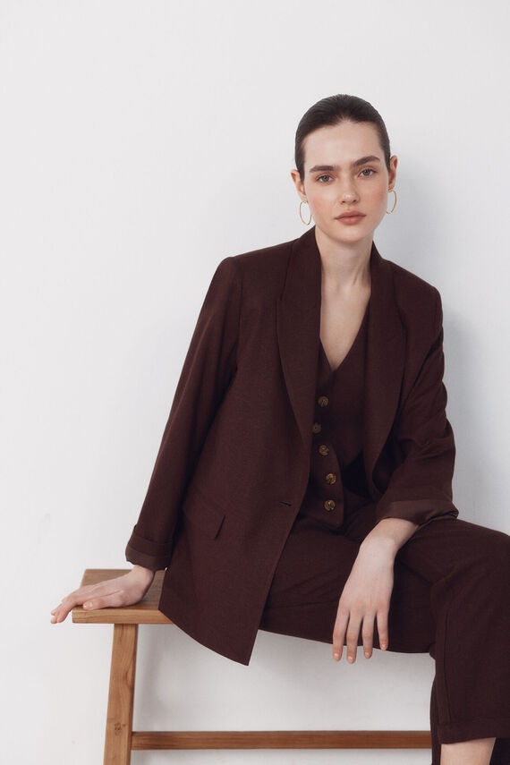 Blazer tejido con lino