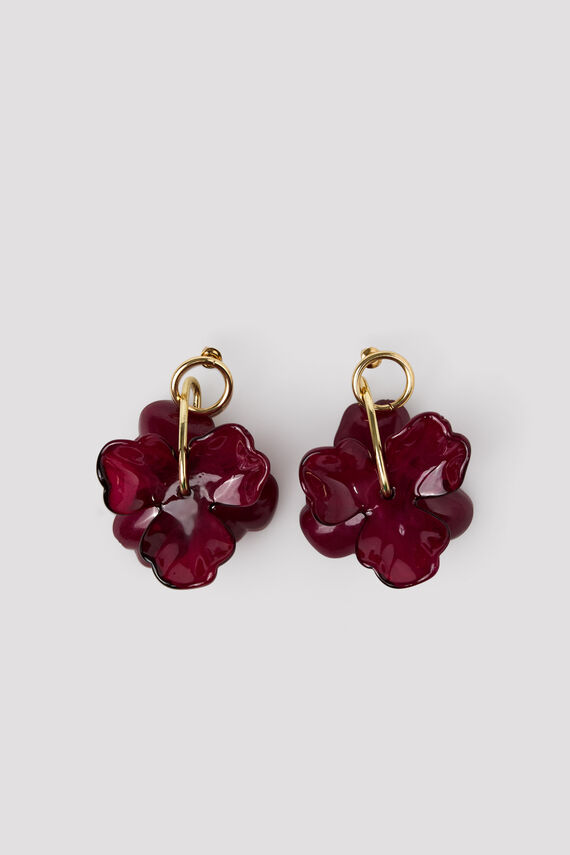 Pendientes aro con flor