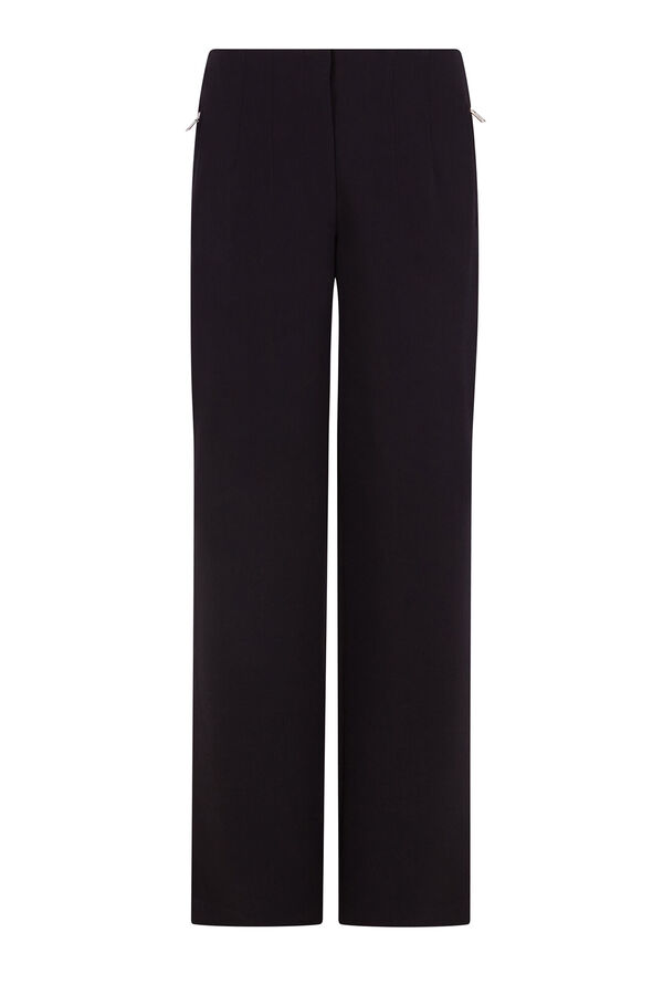 Cortefiel Pantalón cremalleras Negro