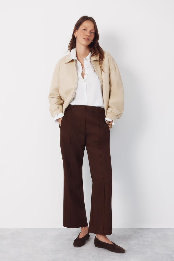 Cortefiel Faux leather bomber jacket Yellow