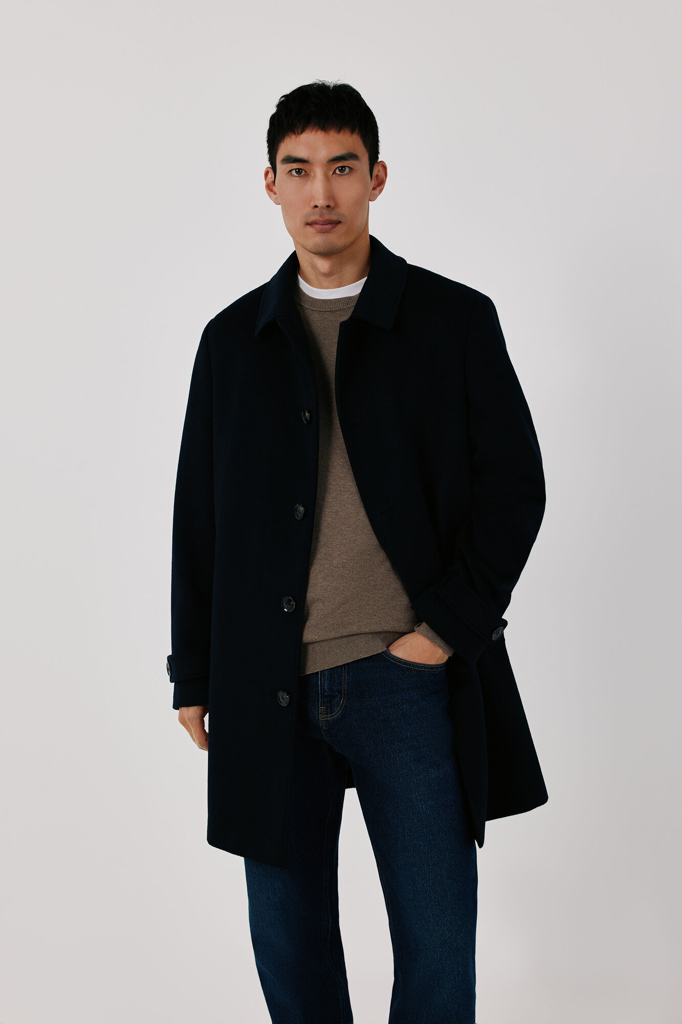 Cortefiel Shirt collar coat