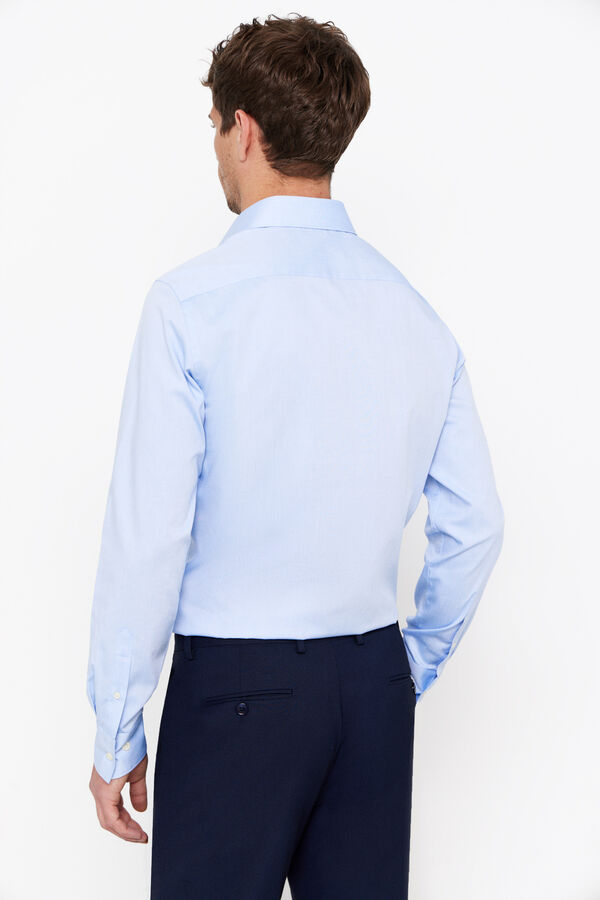 Cortefiel Plain easy-iron dress shirt Blue