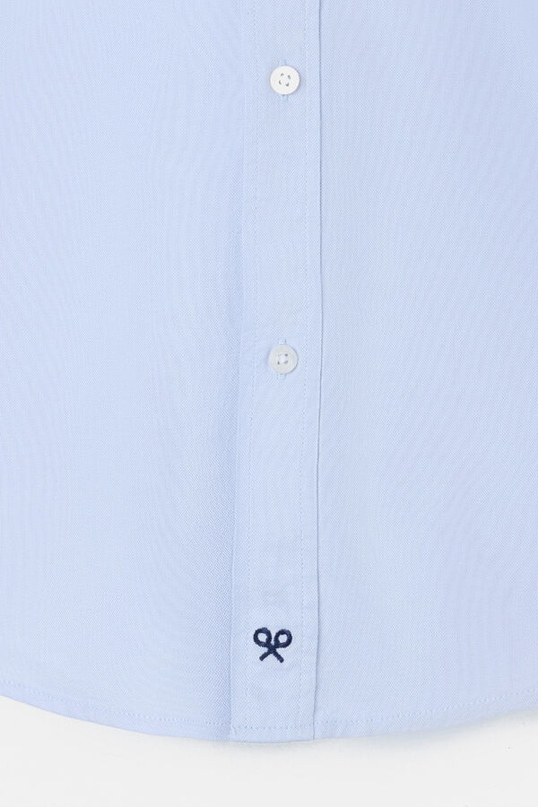 Silbon Camisa esportiva Oxford com bolso Azul