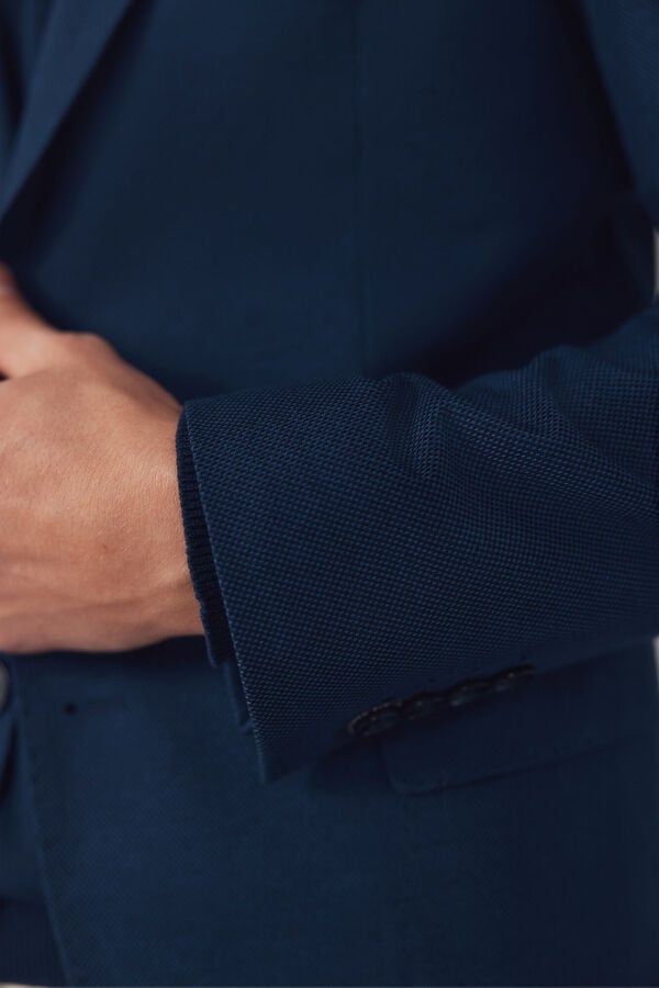 Cortefiel Jersey-knit blazer Blue