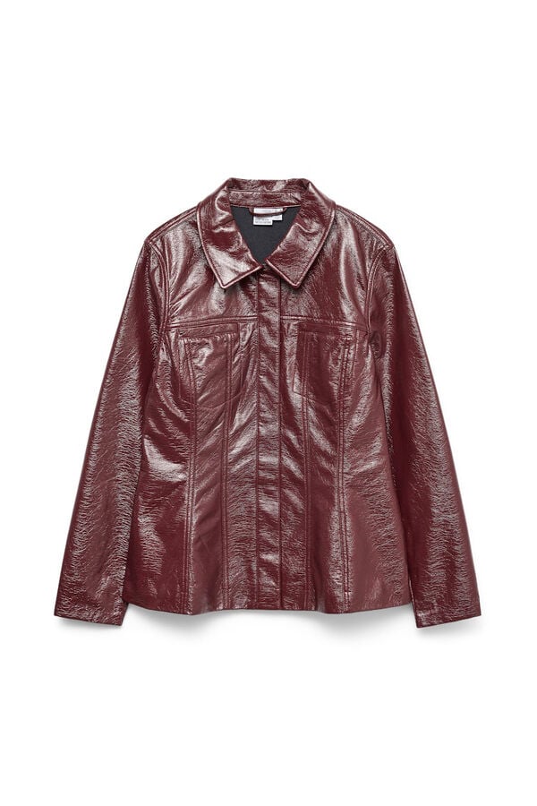 Vero Moda Blusão justa com efeito couro  Roxo