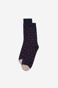 Cortefiel Valentine's Day motif socks Navy