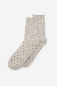 Cortefiel Mini polka-dot Better Cotton long socks Orange