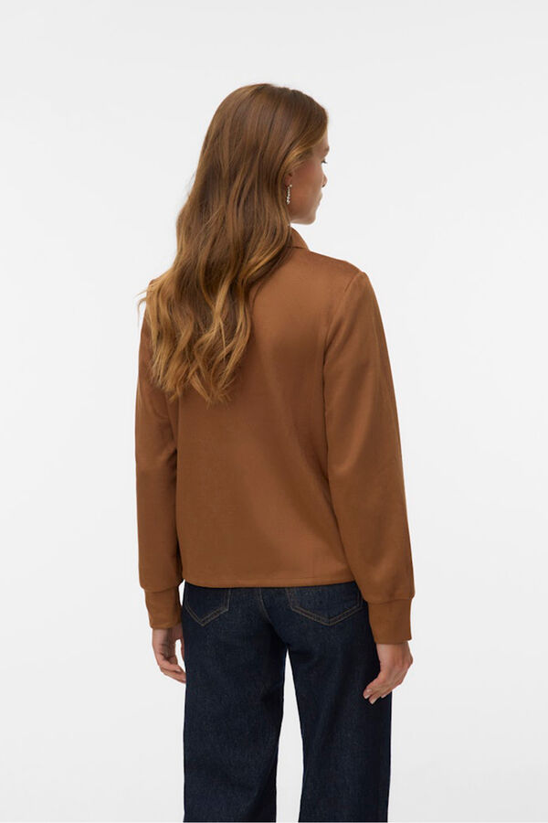 Vero Moda Camisa com efeito camurça Castanho