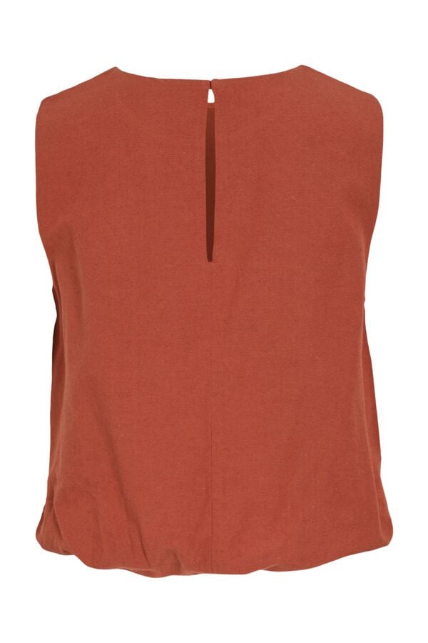 Vila Top de linho efeito bal&atilde;o Vermelho