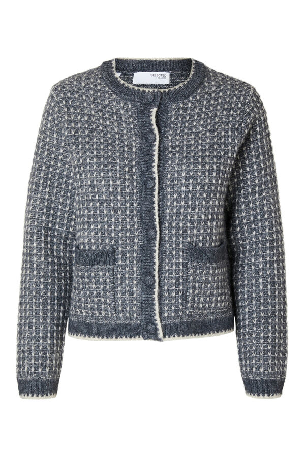 Selected Femme Cárdigan estructura confeccionado con Lana RWS y Alpaca. Gris