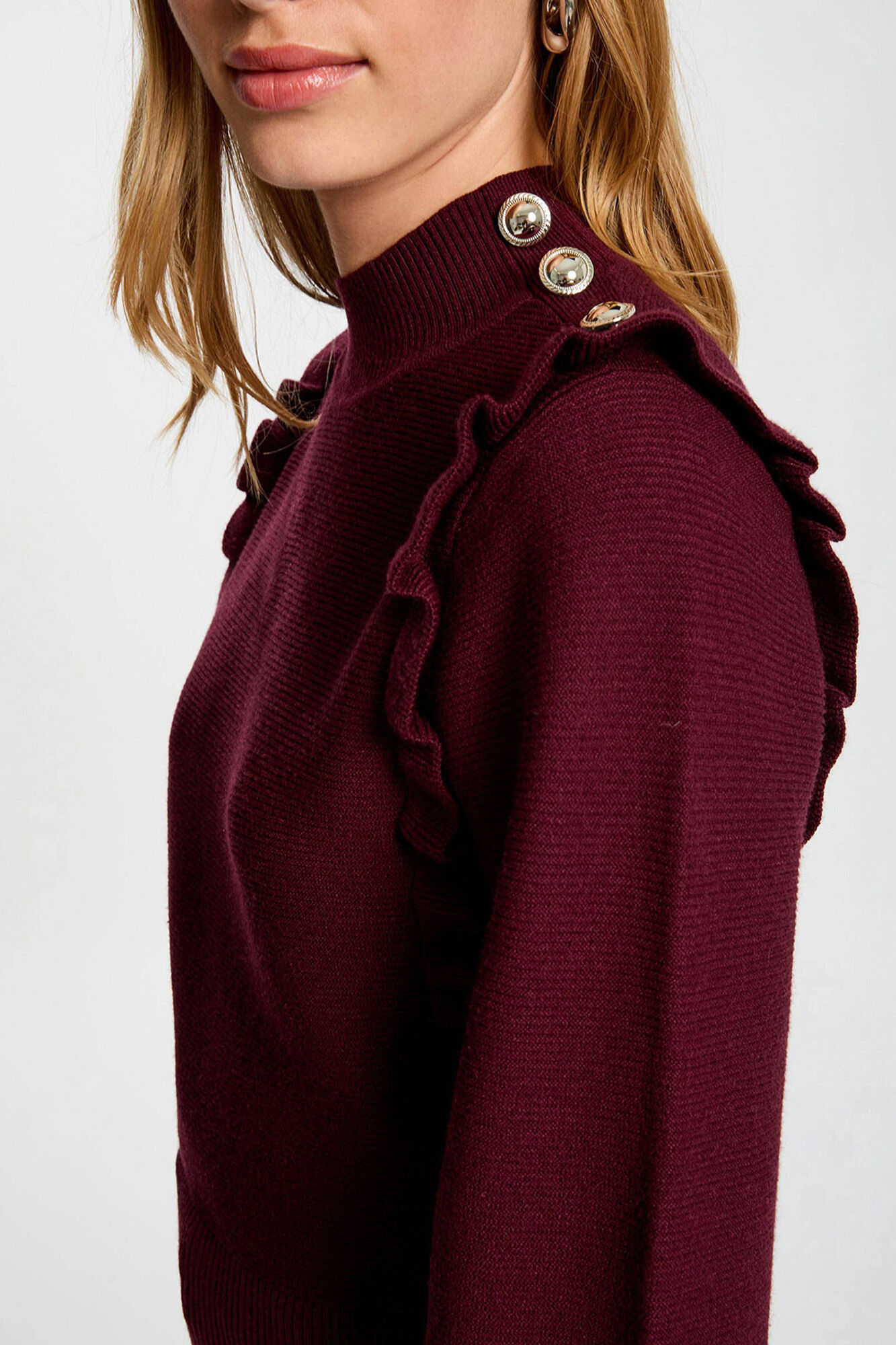 Morgan Camisola de manga comprida com babados