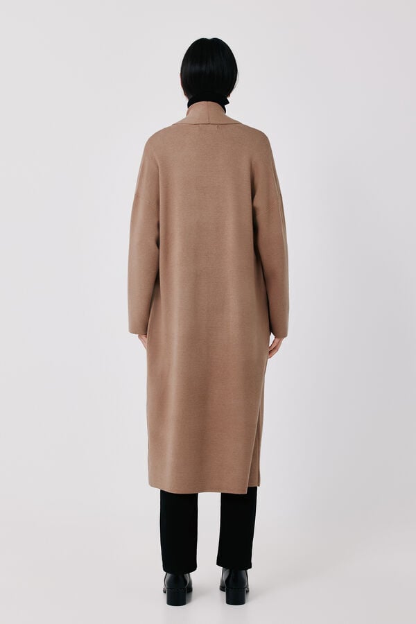 Cortefiel Coat cardigan Nude