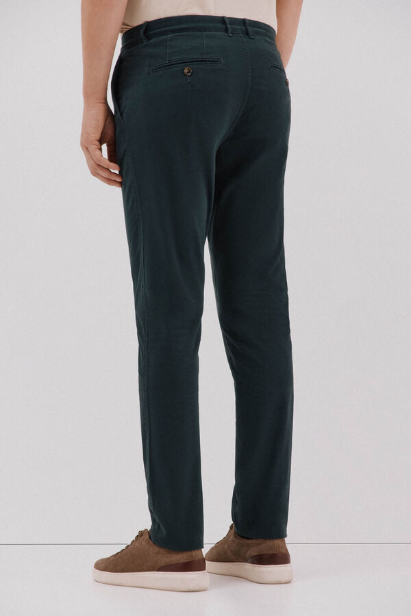 Cortefiel Slim fit chinos Dark green