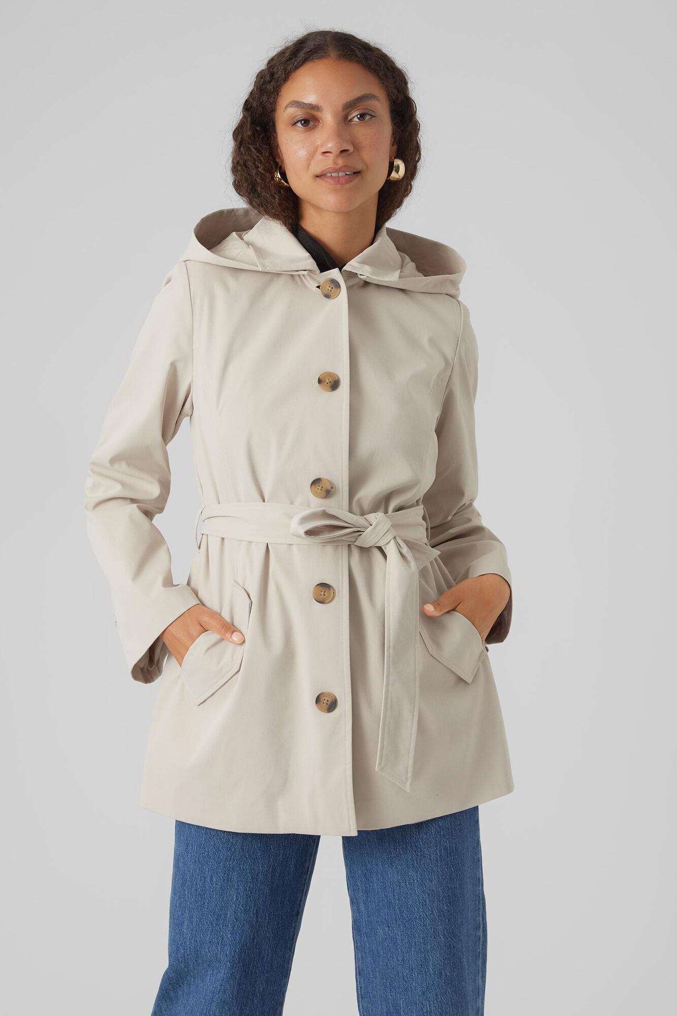 Women's trench raincoat with hood 2025
