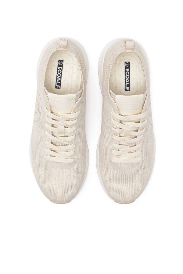 Ecoalf Chinelos de quarto em malha Conde Knit Branco