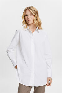 Cortefiel Camisa larga holgada con algodón Blanco