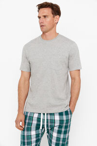 Cortefiel Jersey-knit and cloth pyjama set Grey