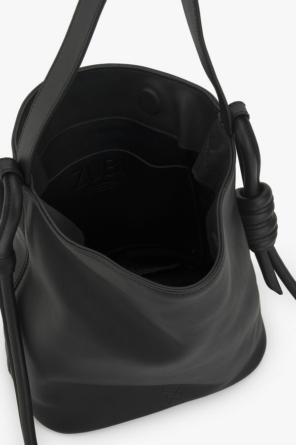 Zubi Bolsa bucket M de pele Preto