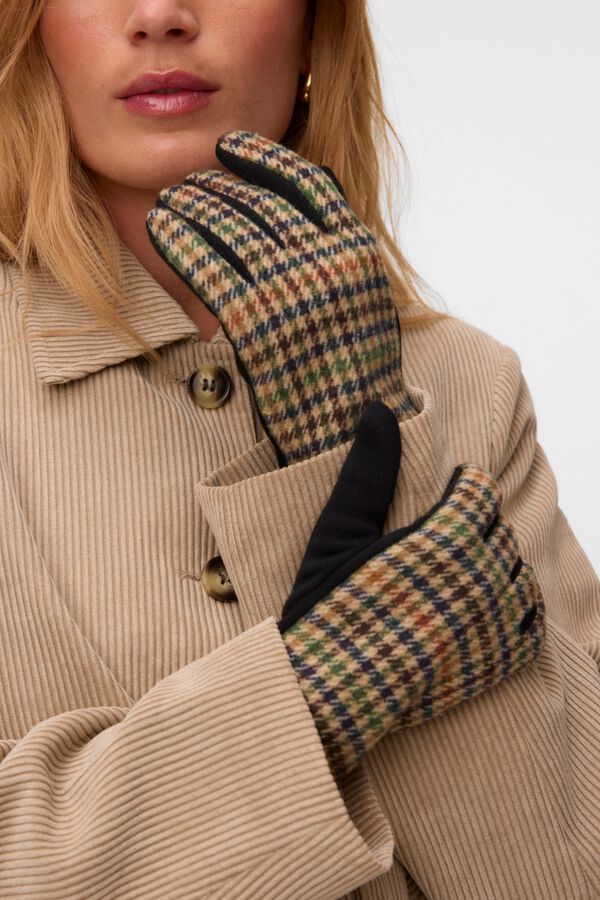 Vero Moda Luvas de tecido estampado Castanho