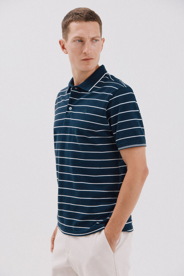 Cortefiel Striped polo shirt Navy