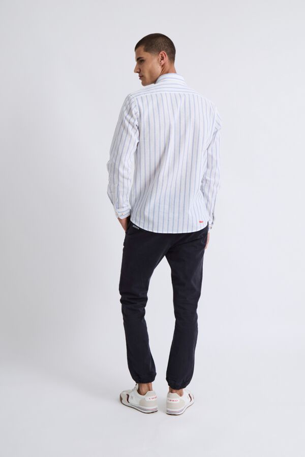 Williot Camisa de linho com riscas n&aacute;uticas Azul