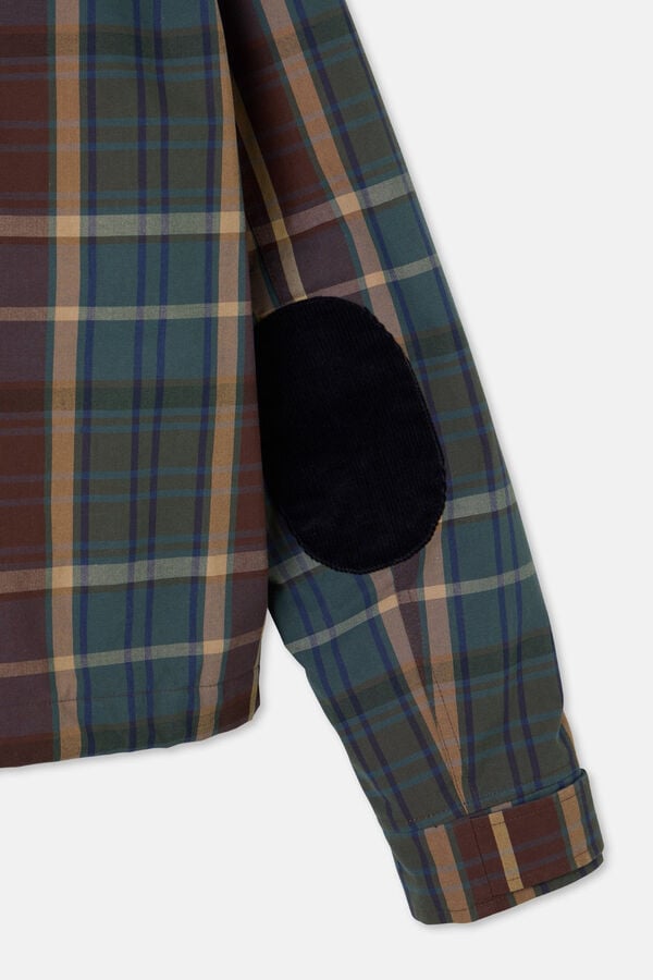 Silbon Blusão de borrego xadrez encerada Verde