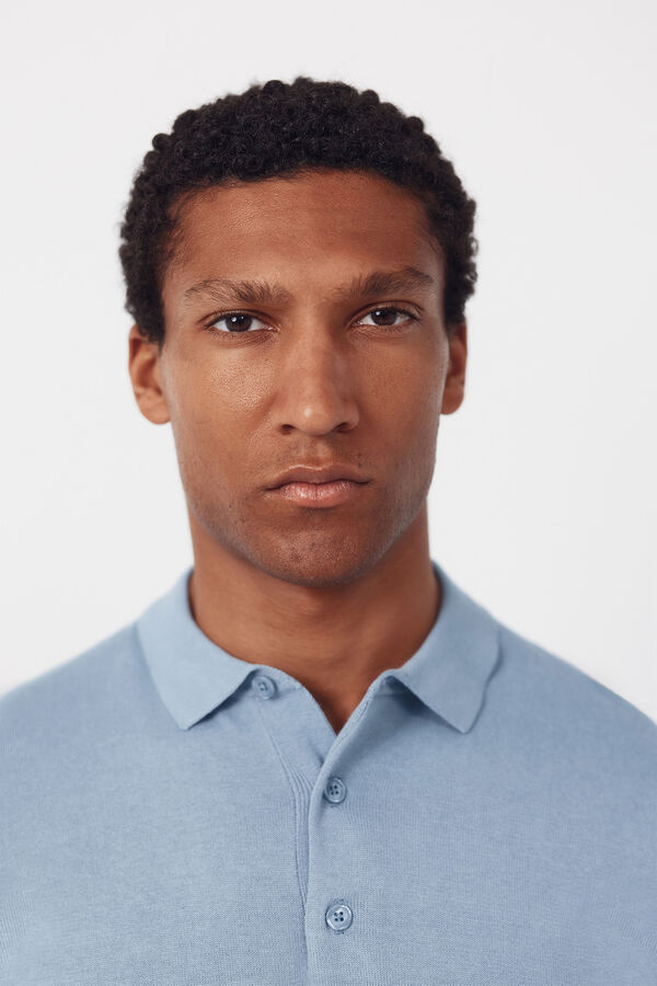 Cortefiel Basic short sleeve polo shirt Blue