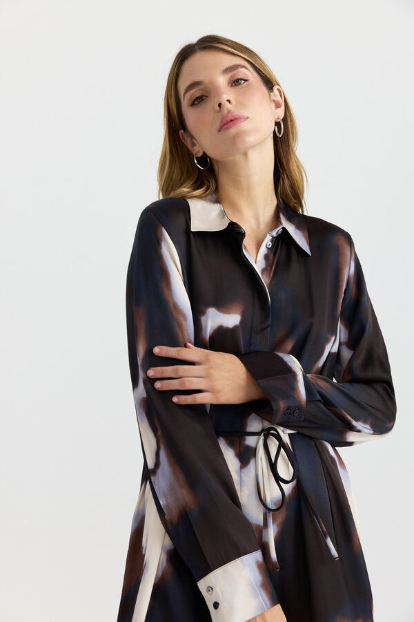 Vero Moda Vestido camiseiro comprido Castanho