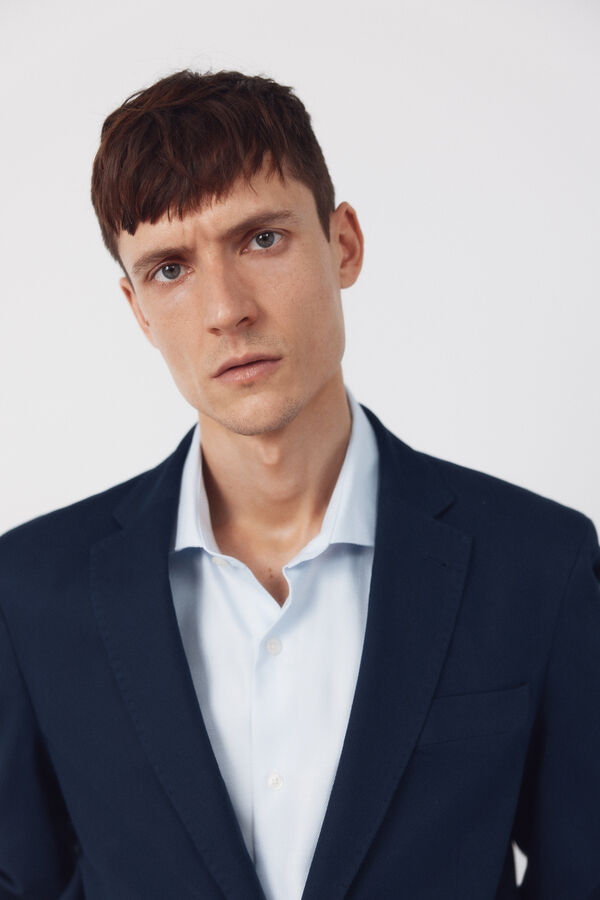 Cortefiel Blazer coordenado em mistura de linho Azul