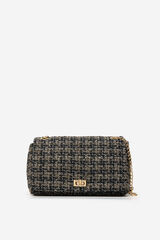 Cortefiel Tweed shoulder bag Black