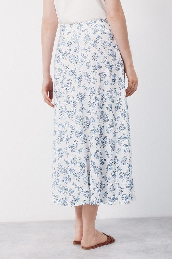 Cortefiel Midi circle skirt Printed blue