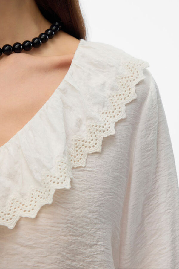 Vero Moda Camisa com gola folho  Branco