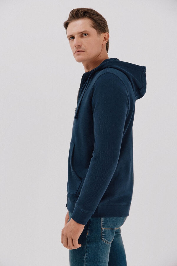Cortefiel Hooded cardigan Navy