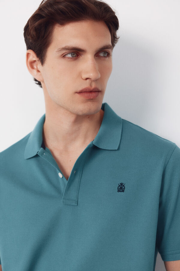 Cortefiel Polo b&aacute;sico piqu&eacute; Verde