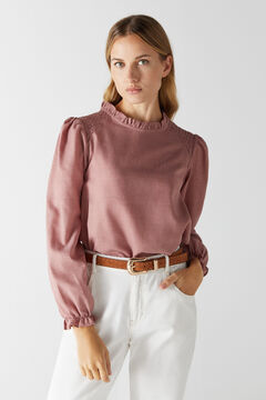 Cortefiel Elasticated epaulettes blouse Pink