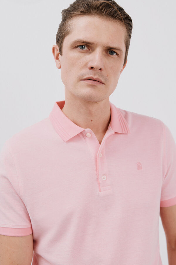 Cortefiel Oxford polo shirt Coral