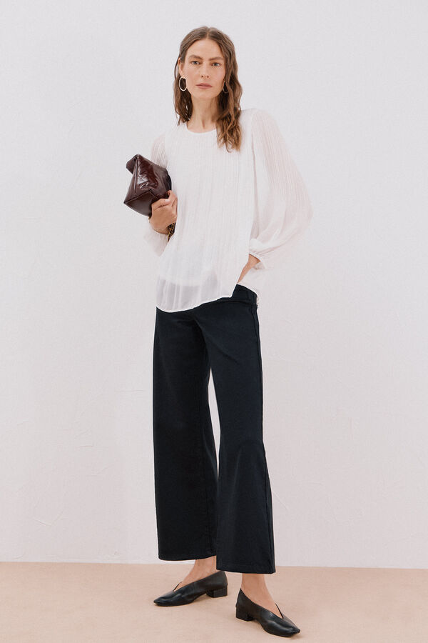 Cortefiel Pleated blouse White