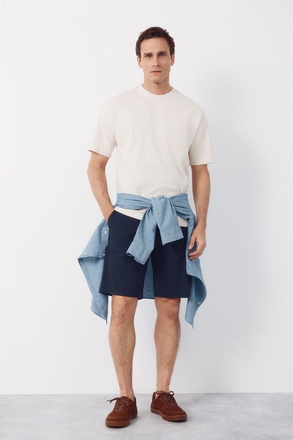 Cortefiel Plain T-shirt Beige