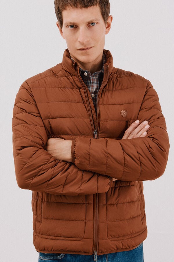 Cortefiel Ultra-light quilted jacket Brown